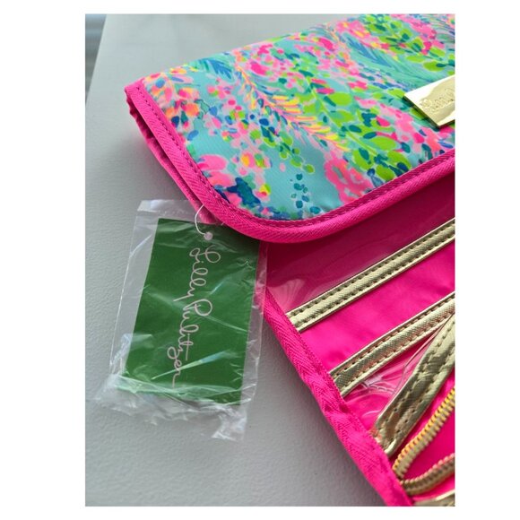 Lilly Pulitzer "Catch the Wave" Luggage Travel Bag Cosmetic Makeup Case - Picture 8 of 11